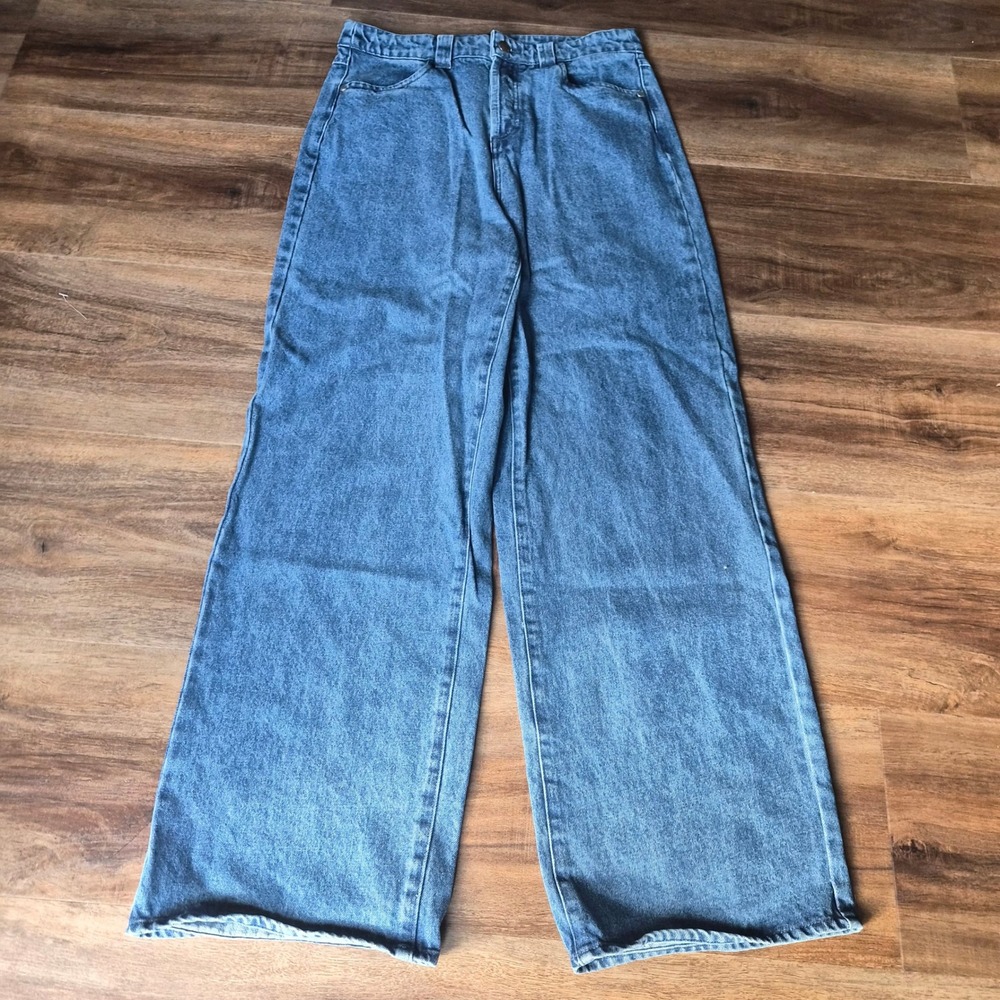 Roark Womens Wide Leg Jeans Medium Wash High Rise Denim Pants Size 28 Grunge